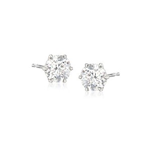 Ross-Simons 1.00 ct. t.w. Moissanite Stud Earrings in Sterling Silver - 1 of 4