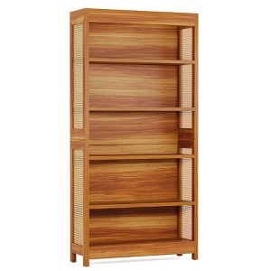 Tribesigns Bookcase, 5-Tier Wood Farmhouse Bookshelf, 70.9" Tall Freestanding Library Book Case with Open Storage Shelves for Home Office - 1 of 4