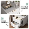 Resenkos Wooden Set of 2 Night Stands for Bedroom, Modern Bedside Table with Metal Frame - 4 of 4