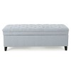 CAVINAS Entryway Bench Cushioned Shoe Storage Bench Modern Bench for Bedroom End of Bed for Entrance, Living Room, Light Blue - 3 of 4