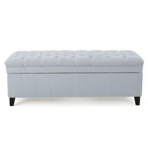 NicBex Modern 50" Storage Bench Wood Accent Stools with Button Tufted Top for Bedroom and Entryway - 1 of 4