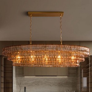 53.7" 5-Lights Large Tiered Rectangle Chandelier - 1 of 4