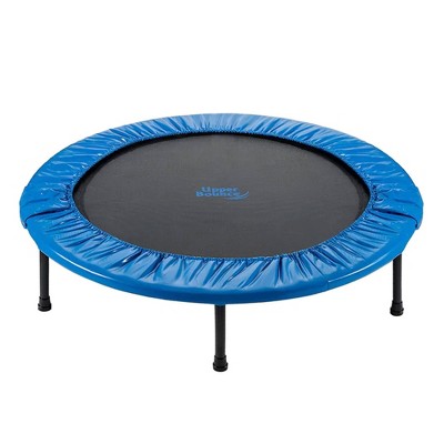 Machrus Upper Bounce 44 Inch Round Foldable Rebounder Mini Fitness Trampoline with Safety Pad and High Quality Jumping Surface for Kids and Adults
