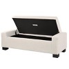 Modern Storage Ottoman Bench with Soft-Close Hinged Lid and Birch Wood Legs for Living Room -3irtyhousy - 2 of 4