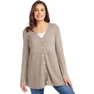 Woman Within Plus Size Babydoll Cardigan Sweater - 1 of 4