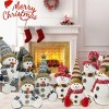 13" H Christmas Snowman Family with Red Knitted Scarf and Hat Christmas Decor, Christmas Family Snowman Figurines Ornaments Tabletop Decorations - 4 of 4