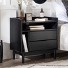 Gulches Black Gallery Nightstand - Mid-Century Modern 2-Drawer Design - 2 of 4