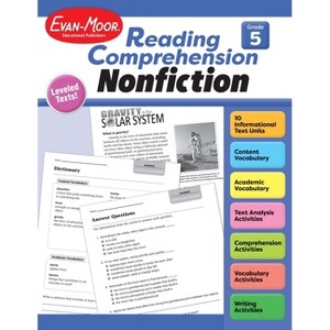 Reading Comprehension: Nonfiction, Grade 5 Teacher Resource - by  Evan-Moor Educational Publishers (Paperback) - 1 of 1
