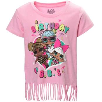 Target : Belle Cinderella Birthday Pink 7-8 Tiana Disney Girls T-shirt Little Princess