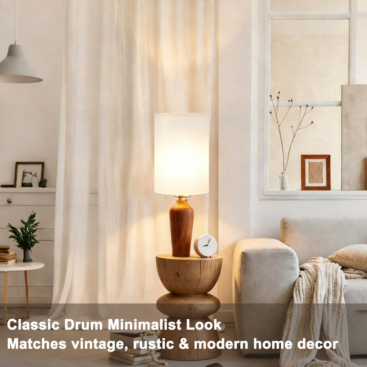 Unique Bargains Natural Linen Drum Design Spider Fitter Premium Fabric Lampshade 5.5 x 7.9 Inch 1 Pc - thumbnail 6