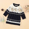 MyKids-Usa Baby Girl Embroidered Pattern Long Sleeve Autumn Style Christmas Dress - 2 of 4