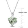 EVERLY JEWELRY | Sterling Silver 5 2/5 CT TGW Green Quartz and White Topaz Accent Trilliant Shaped Pendant with Chain, 18 inc - 2 of 4