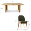 7-Piece Oval Dining Table Set, Modern Wood Table in Black or Oak with 6 Upholstered Chairs, Solid Wood Legs-Maison Boucle - 3 of 4