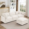 KWPZQEB 105" Cloud Sectional Couches for Living Room, Convertible L-Shape Couch with Ottoman, 3 Seater Modular Sectional Sofa - 3 of 4