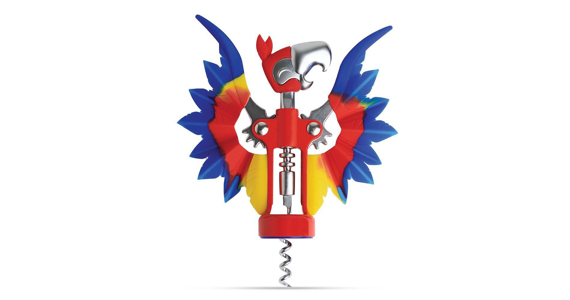 Ototo Holiday Gift Silicone and Steel Pinot Parrot Wine Opener
