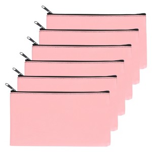 Unique Bargains PU Leather Security Water Resistant Tear Resistant Bank Deposit Bag 11"x 6" 6 Pcs - 1 of 4
