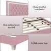 Queen Size Velvet Upholstered Platform Bed Frame with LED Lights and Tufted Headboard-ModernLuxe - 4 of 4