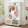 MOEPISY Clothes hanger Hall Tree Storage Bench Shoe Rack for Entryway, White - 2 of 4