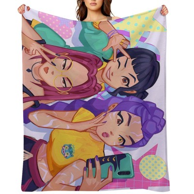 Lomsoe Girly 30 x 40 Flannel Blanket 220g Soft Single-Sided Printed Throw Blanket for Fans, Cozy Lightweight Fleece