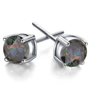 Hollywood Sensation Half Carat Round Cut Topaz Stud Earrings - 1 of 2