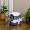 Cat Litter Box with Lid and Scoop Foldable,20'' Large Enclosed Litter Box with High Sides Air Freshener Easy Clean for Small Cats - LAOTIES - 2 of 4