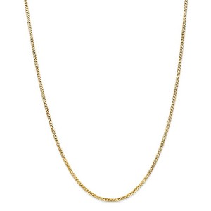 Black Bow Jewelry 2.2mm 14k Yellow Gold Beveled Solid Curb Chain Necklace - 1 of 4