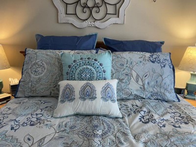 Loleta Blue White 8-Piece Comforter Bed Set - #544T1