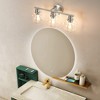 POWLIG 21.65-in 3-Light Nickel Modern Dimmable Bathroom Transitional Vanity Light with Transparent Glass Shade - 4 of 4