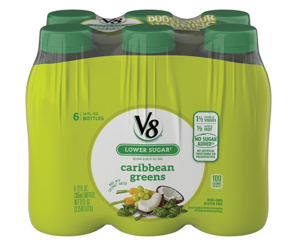 V8 Veggie Blends Caribbean Greens Juice - 6pk/12 fl oz Bottles