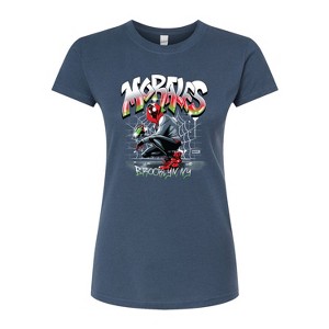 Women's - Marvel - Spider-man Miles Morales Spray Paint Fitted Graphic T-Shirt - 1 of 3