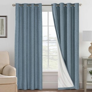 H.Versailtex Linen 100% Blackout Curtains Thermal Insulated Linen Drapes, Grommet White Liner Sold of 2 Panels - 1 of 4