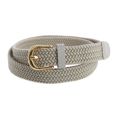 Ctm Women's Elastic Braided Stretch Belt, Large, Beige : Target