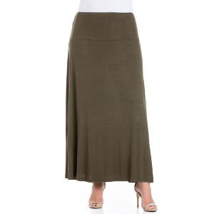 Plus Comfortable Fit Elastic Waist Maxi Skirt - 24seven Comfort Apparel™ - 1 of 4