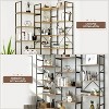 6-Tier Triple Wide Industrial Bookshelf, Rustic Brown Large Open Bookcase for Home & Office - 4 of 4