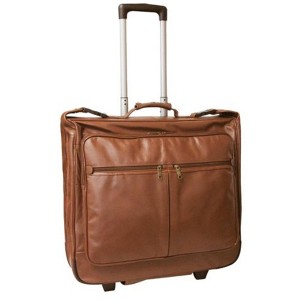 Amerileather Wheeled Leather Garment Bag – Fold-Out Upright Travel Case with Rolling Base and Suit Carrier Design for Business Trips - 1 of 4