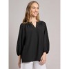 Jones New York Print V-Neck Pleated Kelly Blouse - 2 of 3