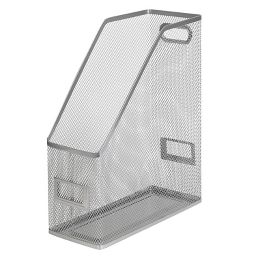Mesh Magazine File Silver - Brightroom™: Steel File Organizer & Storage Bin, 12" H, No Assembly Required