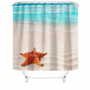 Azure Water Shower Curtains for Bathroom Waterproof Fabric Bath Curtain Durable Soft Stylish Bathroom Decor 72x72 Inch - 1 of 1