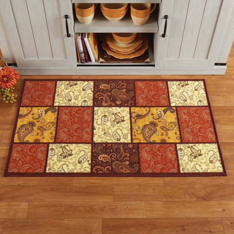 Collections Etc Paisley Patchwork Skid-Resistant Accent Rug, 2 of 4