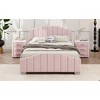 Okak Platform Bed Frame Velvet Upholstered Modern Bed with Vertical Channel Tufted Headboard Noise-Free No Springs Required - 2 of 4