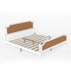 KTMBDW Platform Bed, Mid-Century Modern Bed Frame with Rattan Headboard, Wood Slat Support, No Box Spring Needed - 2 of 4