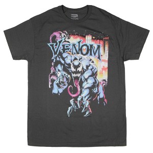 Marvel Venom Men's City In Flames Pastel Hues Short Sleeve T-Shirt - 1 of 3