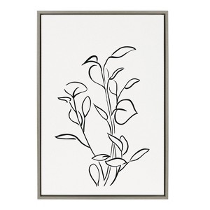 Kate and Laurel Sylvie Botanical Sketch Print No 2 Framed Canvas by The Creative Bunch Studio, 23x33, Gray - 1 of 4
