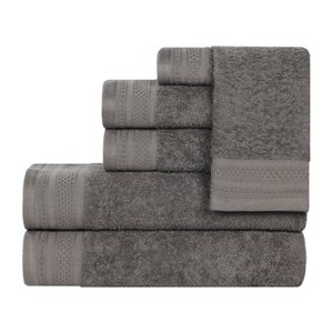 Honeycomb Waffle Border Cotton Medium Weight Towel Set by Blue Nile Mills - 1 of 4