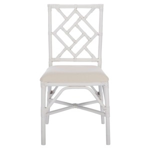 Bhumi Dining Chairs with Cushion (Set of 2) - White - Safavieh - 1 of 4