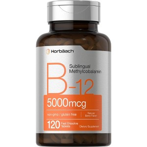 Horbaach Vitamin B12 Methylcobalamin 5000mcg | 120 Sublingual Tablets - 1 of 3