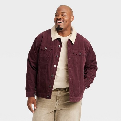 Men's Big & Tall Faux Shearling Lined Denim Trucker Jacket - Goodfellow ...