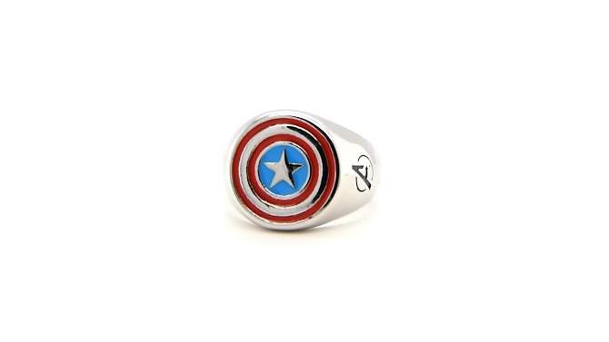 Men's Marvel&#174; Avengers Captain America Stainless steel Logo Ring "Best Seller", 2 of 3, play video