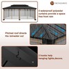 Mondawe 12x20Ft. Outdoor Solid Wood Frame Patio Gazebo Galvanized Steel Hardtop with Netting - 4 of 4