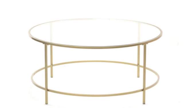 International Luxury Coffee Table Satin Gold/Clear Glass Finish - Sauder, 2 of 13, play video